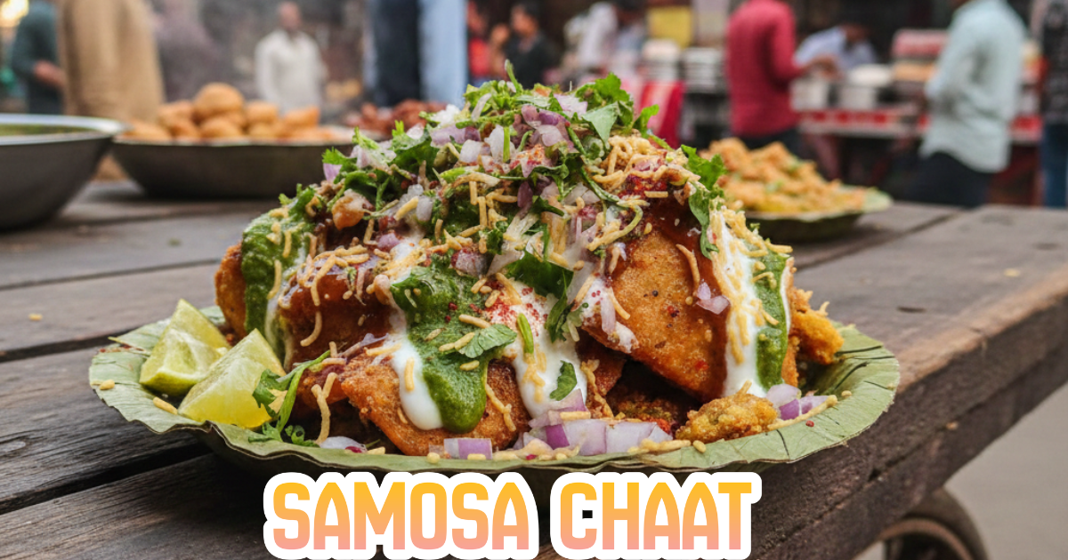 Samosa Chaat Recipe - Street Style Samosa Chaat at Home